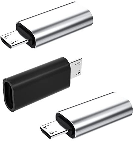 Lightning Female to Micro USB Male Adapter(3Pack)Android Power Charging Data Sync Compatible for Samsung Galaxy S7 S6 Edge Nexus 5 LG for Iphone 13 Pro 7 8 Plus X Ipad Cord Charge Cable Port Converter