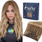 Fshine Echthaar Extensions Clip Goldbraun bis Dunkelblond Remy Haarverlängerung Echthaar Clip in Extensions 45cm 120g 7 Stücke Farbe 10 16 16