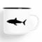 Huuraa Emaille Tasse Hai Silhouette Geschenk 300ml Vintage Emaille Becher Hai Geschenkidee
