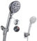 GwernKB Pommeau de douche à main avec interrupteur marche/arrêt 8 modes haute pression avec tuyau et support en acier inoxydable extra long de 200 cm plus support mural adhésif extra faible portée