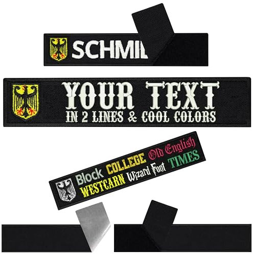 Patch Deutschland Klett Patch personalisiert Namensschilder für Kleidung | Patch Klett Militär Namensschild Klett Militär Rucksack Deutscher Adler Patch | 125x25mm
