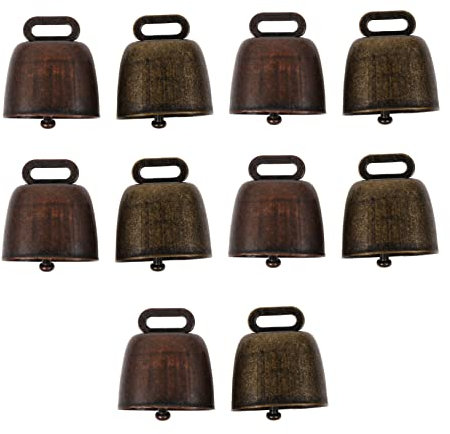 Ipetboom 10st Kuhglocke Aus Metall Bauernhof Tierglocke Laute Glocke Laute Hundeglocken Kuhglocken Hund Glöckchen Weihnachtsbaumglocken Anhänger Anti-Glocken Eisen Druckbar Glockenschmuck