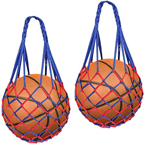 xianynow 2 Sacchi a Rete per Palloni da Calcio, Sacco Porta Pallone da Basket in Rete per Palloni Piccoli, Sacca da Pallone in Nylon da Basket - Per Calcio, Basket, Beach Volley, Pallamano e Calcio