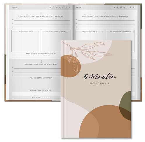 BIROYAL 5 Minuten Tagebuch | die Kombination aus Mindfulness- & Dankbarkeitstagebuch | Journal für Selbsterliebe & Motivation | Achtsamkeitstagebuch für Persönlichkeitsentwicklung