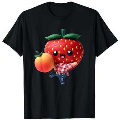 Fresa juguetona bailando con fruta de melocotón Camiseta