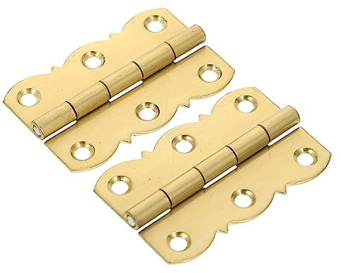 Veemoon 2pcs Golden Piano Brass Hinges Multi-Function Copper Hinges for Musical Instruments Cabinet Accessories 6-Hole Design 45 * 27mm