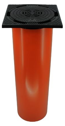 Rohr 315 mit Deckel Kontrollschacht DN315 Schachtverlängerung Schachtabdeckung Regenablauf Bodenablauf KG Rohr (1m Rohr Deckel quadratisch Rahmen belüftung)