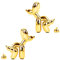 Rideco Pooping Ballon Hund Skulptur Kleine Tierstatue Home Decor Moderne Dekorative Kunstskulptur Moderne Desktop-Ornament für Büro Schlafzimmer Wohnzimmer Dekor (Glänzendes Gold, klein)