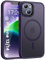 HuwaiH Magnetic case for iPhone 14/13, 12FT Military Grade Protection Drop Shockproof, Anti-Fingerprint Translucent Matte Case for iPhone 13/14(Purple)