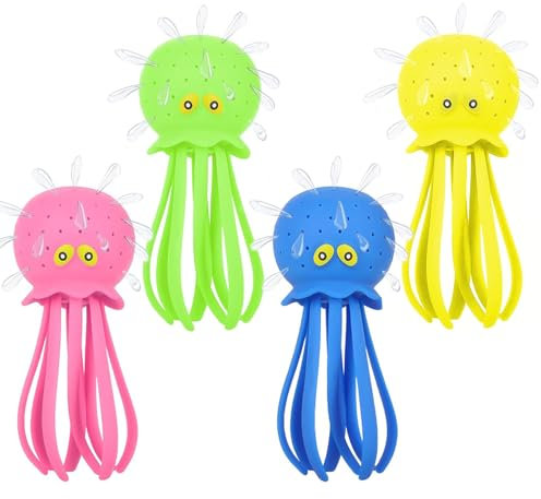 Oktopus Wiederverwendbare Wasserbomben,4 Stück Wasserbomben,Wasserspielzeug Pool,Wassertiere mit Wasserbombeneffekt,Wasserspielzeug,Wasserspielzeug Pool für Kinder,Wasserfrisbee Splash
