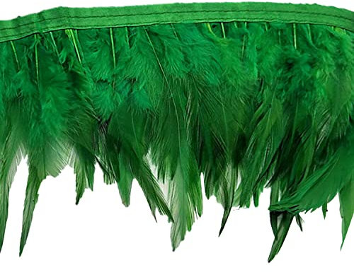 Adorno De Flecos De Plumas De Gallo Natural Para Disfraces Ropa De Carnaval De Halloween Sombreros Para Fiestas De Boda En Casa Vestidos Accesorios De Decoración Artes Y Manualidades Verde 2M,WedDecor