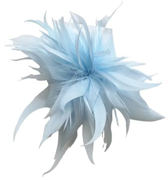 lordies Brosche Anstecknadel Blume Feder Kleidung Geburtstag Geschenk (Hellblau)