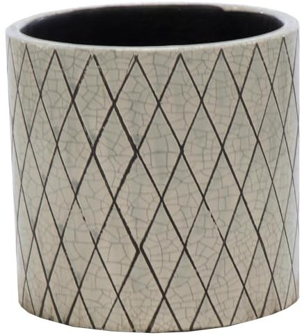 Dadeldo Living & Lifestyle Blumentopf Wiped Keramik 17x18cm grau Übertopf Dekoration