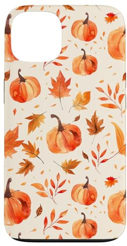 Autumn Pumpkin Colorful Leaves Seasonal Nature Pattern Case for iPhone 13