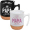 Mama und Papa Tassen Set mit Deckel und Untersetzer, Beste Mama Papa der Welt Kaffeetasse, Geschenke für Eltern Mutter Vater zum Geburtstag Weihnachten