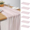 MEKOTRIN Tischläufer für Hochzeiten, Transparent, Chiffon, Romantisch, Elegant, Luftig, Tischtuch, Drapiert, 70 X 300 cm (Rosa, 6 Stück)