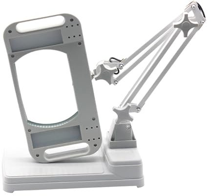 Tischlupen Lampe, LED Tageslichthelle Lupe, Klappbare Schreibtischlampenlupe, Zum Lesen, Arbeiten, Basteln, Werkbank(5X)