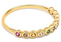 SINGULARU - Orbit Ring. Messing mit 18 Kt Vergoldeter Beschichtung und Zirkonia. Schmuck für Damen. Größe 16.