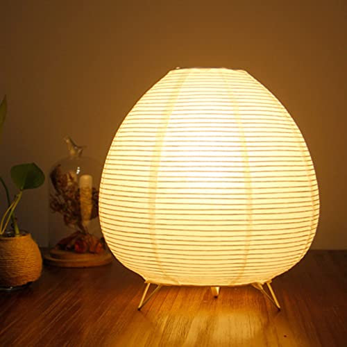 LIZEALUCKY Rice Paper Lamp, Small Papers Lantern Lamps Tripod Floor Lighting Desk Light White Rice Table Lamp Bedroom Standing Bedside Living Dining Room Study Decor