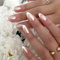 LOPHE 24 Pièces Ongles à Coller Manucure, Faux Ongles Court Carrés Français Rose Nude Ongles, Nails Autocollants pour Femme et Fille Nail Art,D