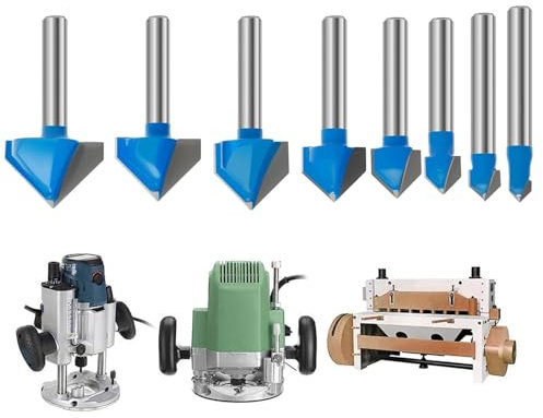 Router CNC Bits, V Groove Router Bit | 90 grados V Forma de Broca Cortador - Router de metal Anexo Kit Vehículo para Bloqueo de etiquetas de parque masivo
