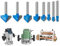 Router CNC Bits, V Groove Router Bit | 90 grados V Forma de Broca Cortador - Router de metal Anexo Kit Vehículo para Bloqueo de etiquetas de parque masivo