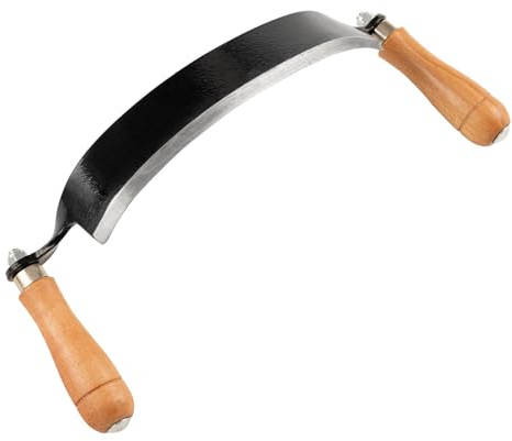 10 Inch Curved Draw Knife Woodworking Debarking Tool Felled Shave Knife Bark Knives with Carbon Steel Blade and Wooden Handles for Bark Peeling Woodworking Fathers Day Mens Woodworking Birthday Gift