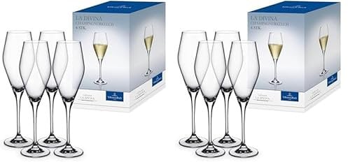 Villeroy & Boch La Divina Champagne Flute, Set 4pcs (Lot de 2)
