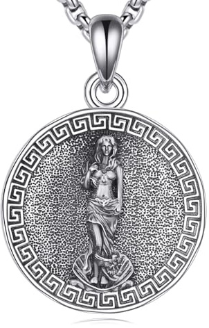 YFN Aphrodite Griechische Götter Kette Sterling Silber Aphrodite Halskette Griechische Beschützer Anhänger Religion Schmuck Geschenke für Damen Herren