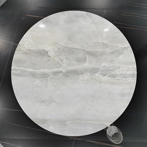 Dijateman Plato Giratorio de mármol, Bandeja giratoria para Mesa de Comedor, Plato de Servicio Giratorio con Antideslizante Base de 60/70/80/90cm(Gray,90cm(36in))