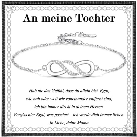 CERSLIMO Geschenke für Mutter/Tochter/Schwester/beste Freundin Armband Unendlichkeitszeichen Zirkonia Infinity Freundschafts Weihnachten Schmuck Geburtstagsgeschenk