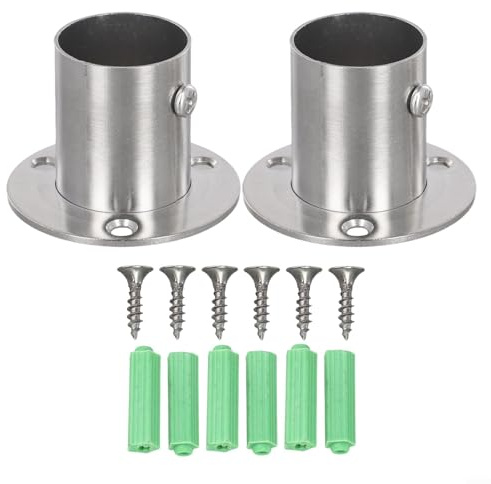 2 Stangenhalter aus Edelstahl, perfekt für Schrank oder Dusche (28 mm)