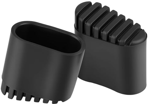 2 Tasselli Scale Gomma Antiscivolo 40x20mm Copripiedi Ricambio | Cuscinetti protettivi per gambe scale alluminio, aumentano stabilità sicurezza e proteggono superfici durante l'uso