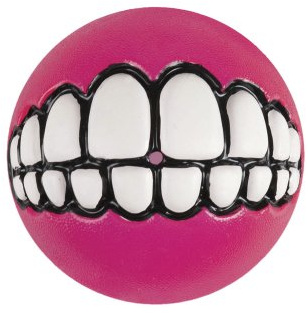 Rogz Grinz Hundespielzeug, Ballform, klein, 4,9 cm, Pink