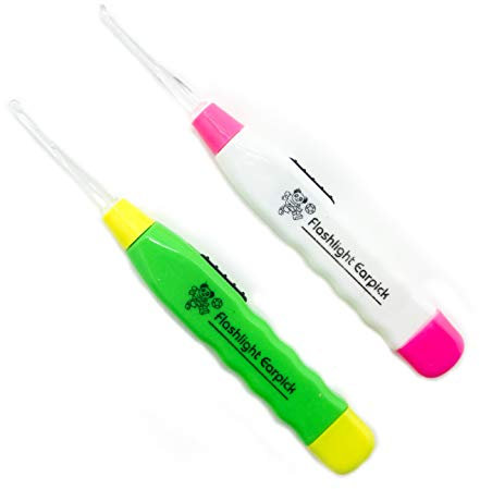 HAND ® XY3188 4 in 1 Earpick with Flashinglight, LED Torch, Thick Earpick, Thin Earpick, Tweezers, Clean Ears Safely - Pack of 2