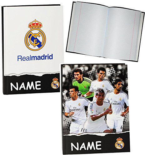 alles-meine.de GmbH Tagebuch/Notizbuch - kariert A5 - Real Madrid - Fußball Verein - incl. Namen - Kladde/Hardcover gebunden/Dickes Buch z.B. für Geheimnisse - Reisetag..