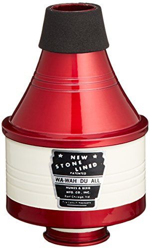 Humes & Berg 111 Stonelined Wah-Wah-Trompeten-Dämpfer (Aluminium), Rot/Weiß