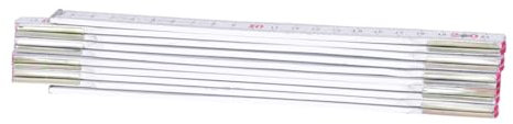 KS Tools 300.0062 Regla plegable de madera, blanca, 2 m