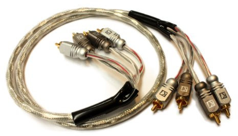 KICKER KNS 1.04-1 metre RCA Cable 4 Channel Twisted pair interconnect with platinum ends