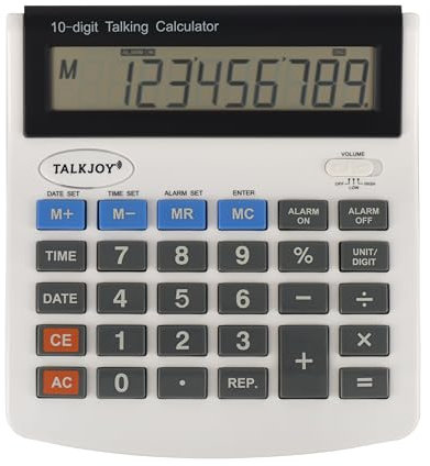 TalkJoy XXL sprechender Taschenrechner mit Sprachausgabe, Tischrechner große Tasten Rechner rechnen Großes Display Digitaler Rechner für Senioren, Sehschwäche und Kinder (Gesprochen, Deutsch)