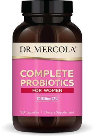 Dr. Mercola, Complete Probiotics for Women Capsules, 90 Servings (90 Capsules), 70 Billion CFU, Digestive Health Support, Non GMO, Soy Free, Gluten Free