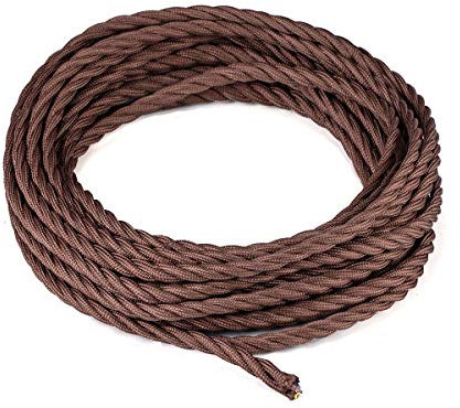 10 metri 3 Core marrone intrecciato cavo elettrico Licperron vintage tessuto antico coperto filo elettrico intrecciato per DIY industriale lampada a sospensione certificazione VDE