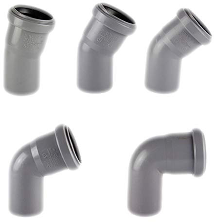 45° Grad Bogen Winkel DN160 HT Abwasser Abfluss Rohr mit Muffe grau