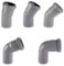45° Grad Bogen Winkel DN160 HT Abwasser Abfluss Rohr mit Muffe grau