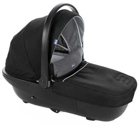 Chicco Activ3 Kinderwagenaufsatz, geräumig und gepolstert, für Activ3 Kinderwagen, mit Belüftungssystem, verstellbare Rückenlehne, für die ersten Tage des Lebens des Babys, schwarz