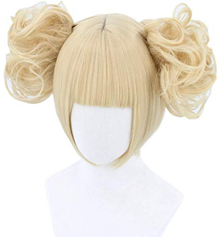 Topcosplay Anime Perücke, Unisex Cosplay Perücke mit Perückenkappe, Blond Perücke für Halloween, Kostüm Party, Karneval, Fasching