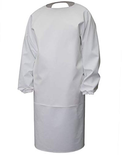 3Kamido® Hygiene Ärmelschürze, wiederverwendbar Schürze für Tierärzte,Gummischürze mit Ärmeln aus PVC, Kann desinfiziert werden