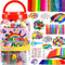 Bastelset für Kinder ab 3 4 5 6 7 8 Jahre Basteleimer Großpackung Bastelmaterial Bunte Bastelbedarf zum basteln für Mädchen und Jungen Ostern Geschenke Kinder