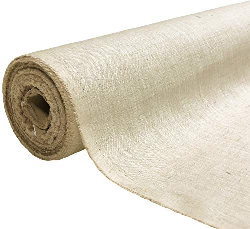 A-Express Naturrein Leinen Stoff Sanft Kleidung Reines Leinenstoff für Handarbeit Nähen Heimwerken Schneiderei Kreuzstich Mode Tasche 100% Leinen 140cm Breite - Halber Meter 50cm x 140cm Natur