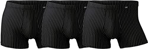 jbs Boxershorts enganliegend für Männer, Herren Unterhosen Boxershorts eng im Set, Enge Unterwäsche im 3er Pack, schwarz mit Streifen, L